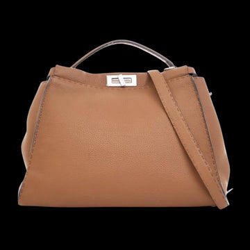 Brown Leather Fendi Peekaboo