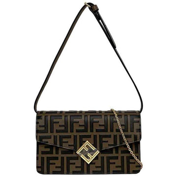 Brown Leather Fendi Shoulder Bag