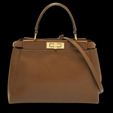 Brown Leather Fendi Peekaboo