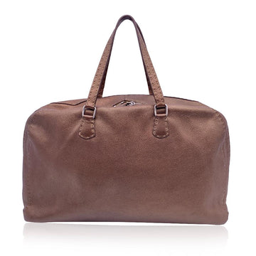 Brown Leather Fendi Boston Bag