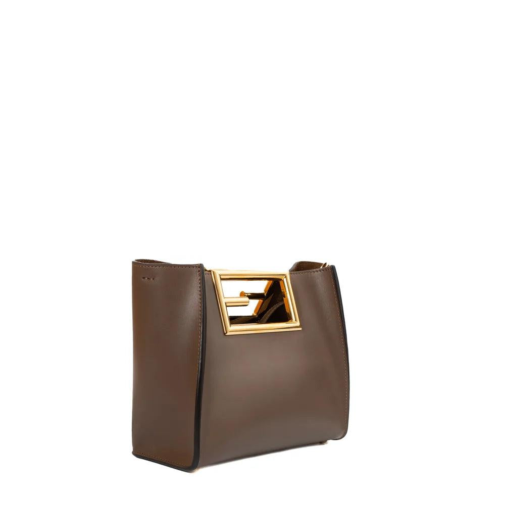 Brown Leather Fendi Shoulder Bag