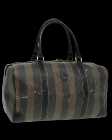Brown Nylon Fendi Boston Bag