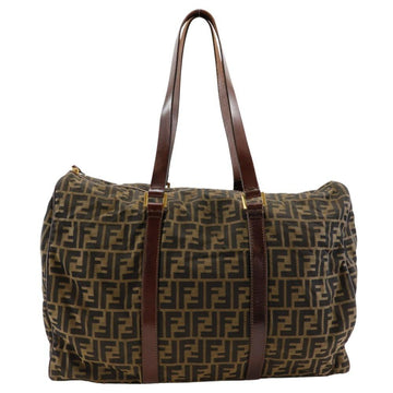 Brown Nylon Fendi Boston Bag