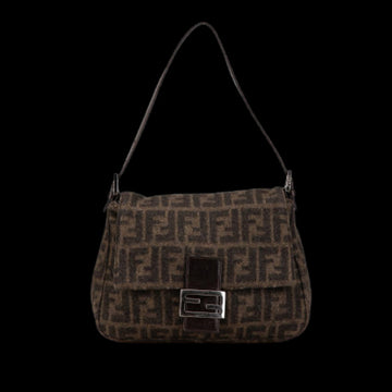 Brown Wool Fendi Baguette Mamma