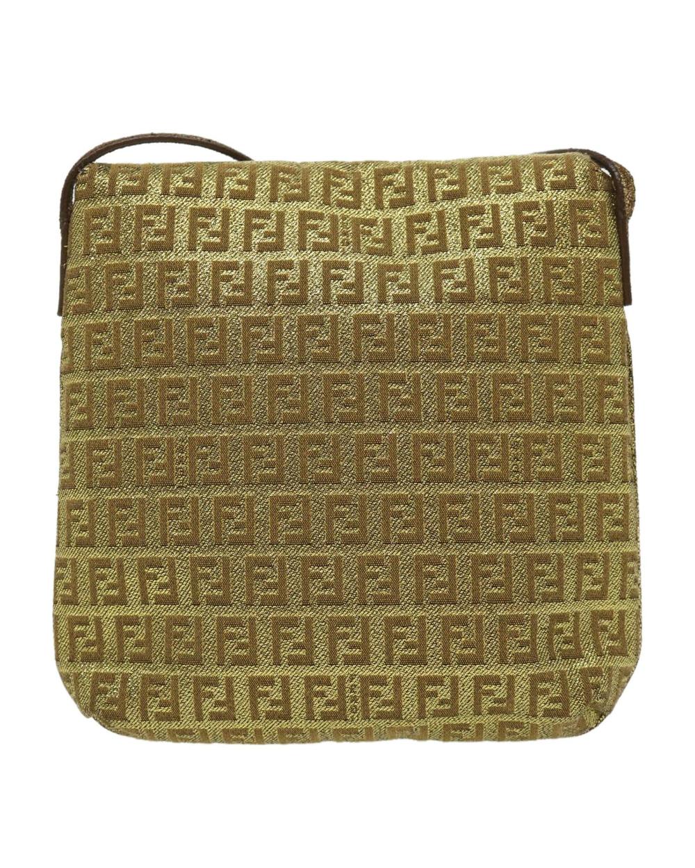 Gold Canvas Fendi Shoulder Bag