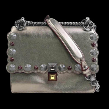 Gold Leather Fendi Crossbody Bag