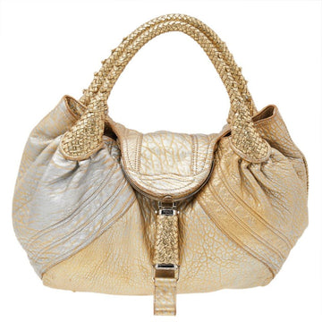 Gold Leather Fendi Handbag