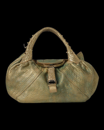 Gold Leather Fendi Handbag