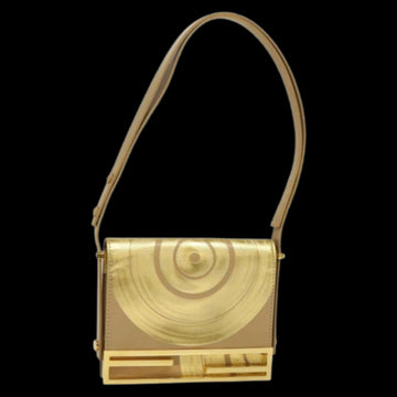 Gold Leather Fendi Shoulder Bag