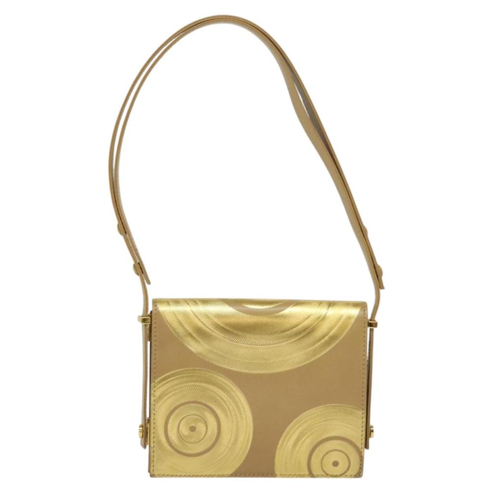 Gold Leather Fendi Shoulder Bag