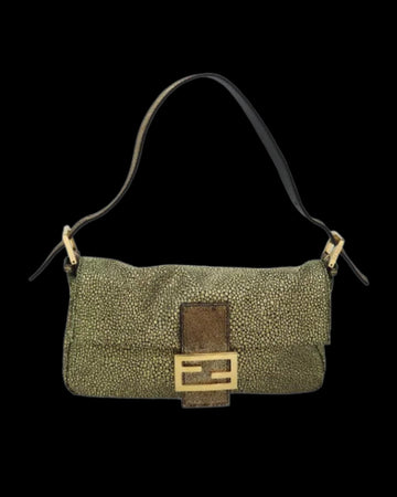 Green Canvas Fendi Baguette Mamma