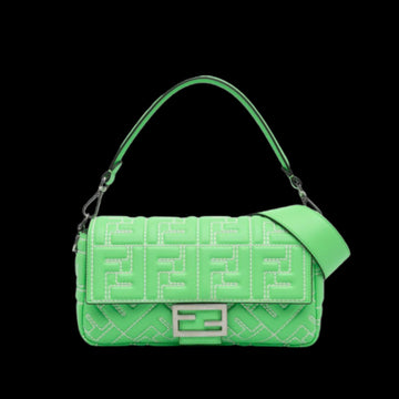 Green Leather Fendi Baguette