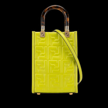 Green Leather Fendi Shopper