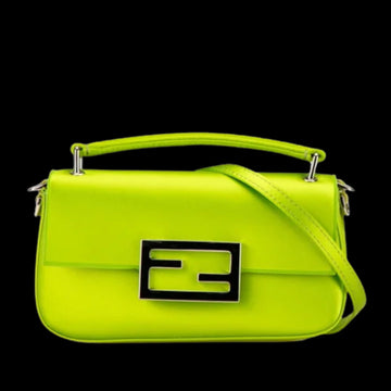 Green Leather Fendi Baguette