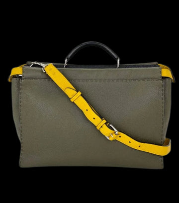Green Leather Fendi Briefcase