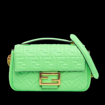Green Leather Fendi Baguette