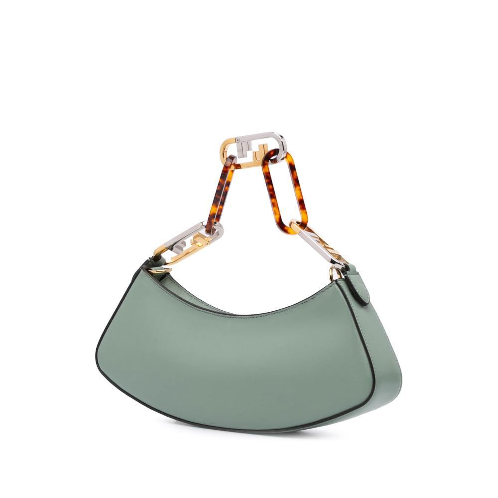 Green Leather Fendi Shoulder Bag