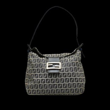 Grey Canvas Fendi Shoulder Bag
