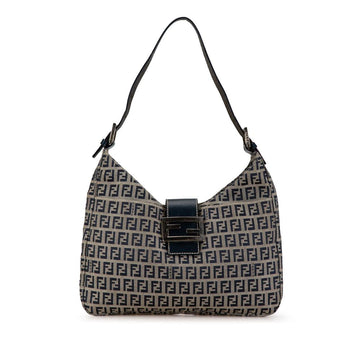 Grey Canvas Fendi Shoulder Bag