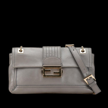 Grey Leather Fendi Baguette