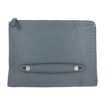 Grey Leather Fendi Clutch