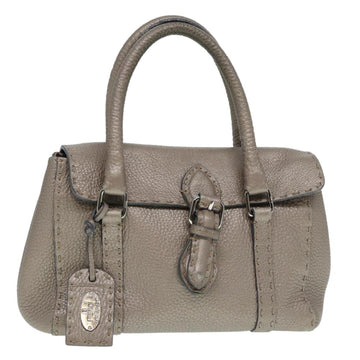 Grey Leather Fendi Handbag