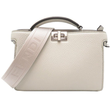 Grey Leather Fendi Peekaboo