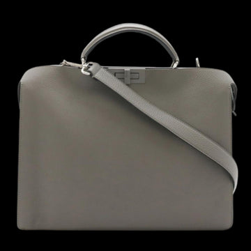 Grey Leather Fendi Peekaboo