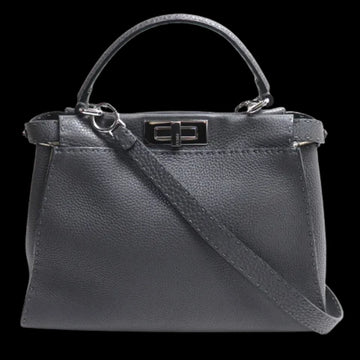 Grey Leather Fendi Peekaboo