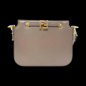 Grey Leather Fendi Shoulder Bag