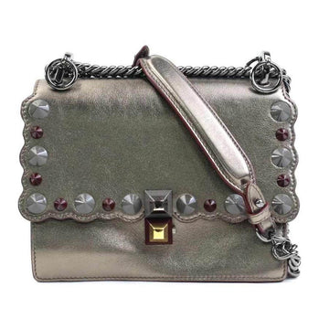 Grey Leather Fendi Shoulder Bag