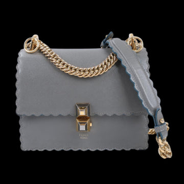 Grey Leather Fendi Shoulder Bag