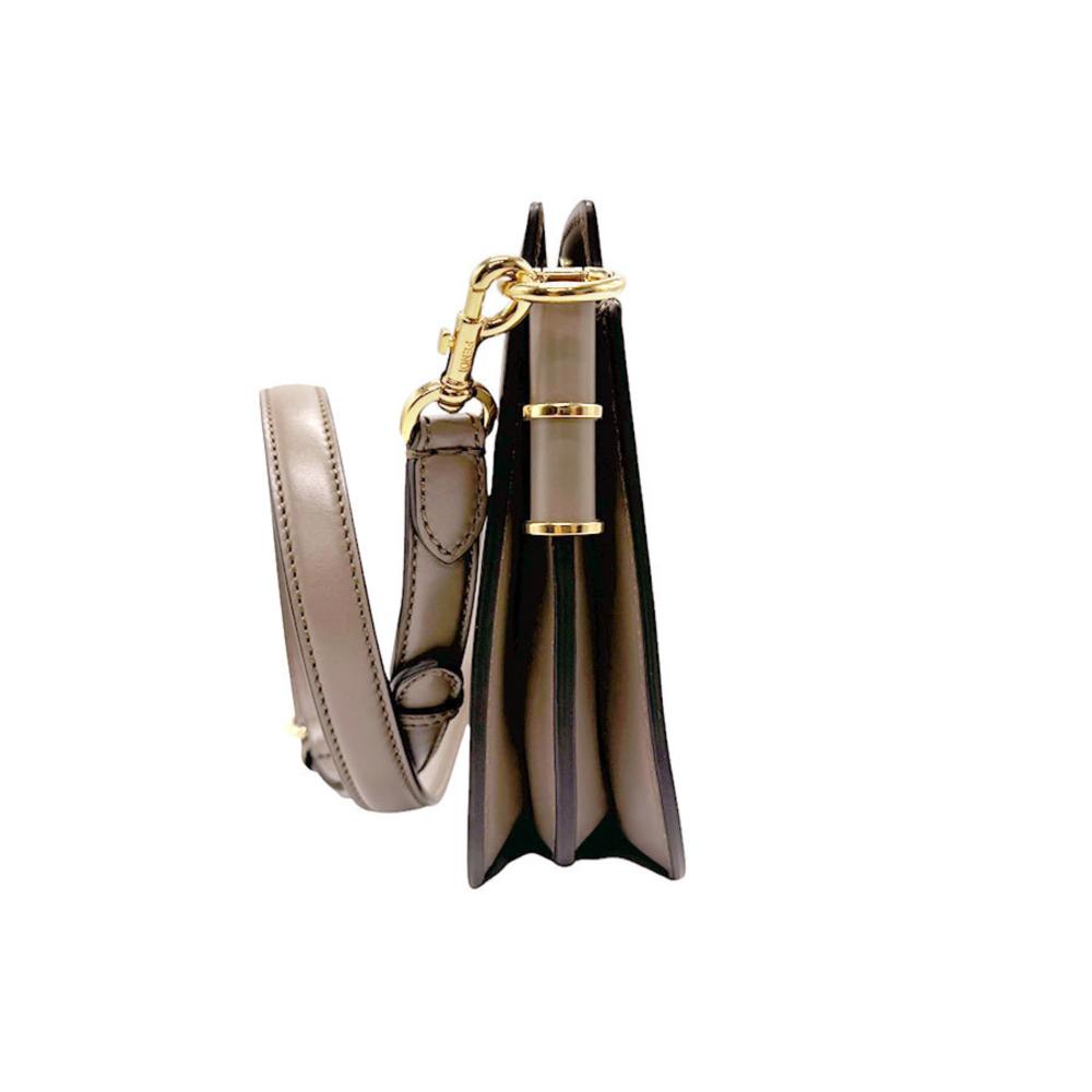 Grey Leather Fendi Shoulder Bag