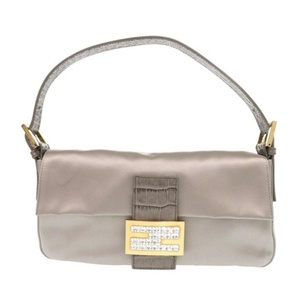Grey Satin Fendi Handbag