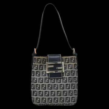 Navy Canvas Fendi Shoulder Bag