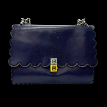 Navy Leather Fendi Shoulder Bag