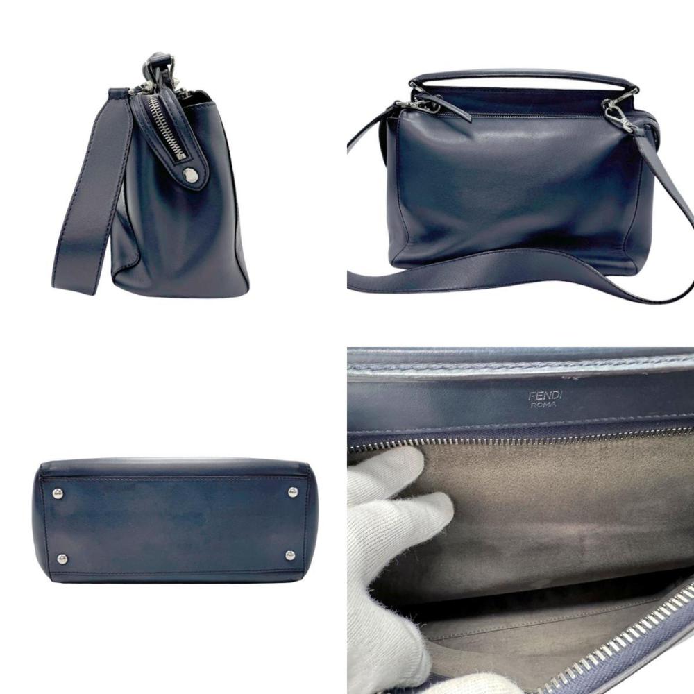 Navy Leather Fendi Shoulder Bag