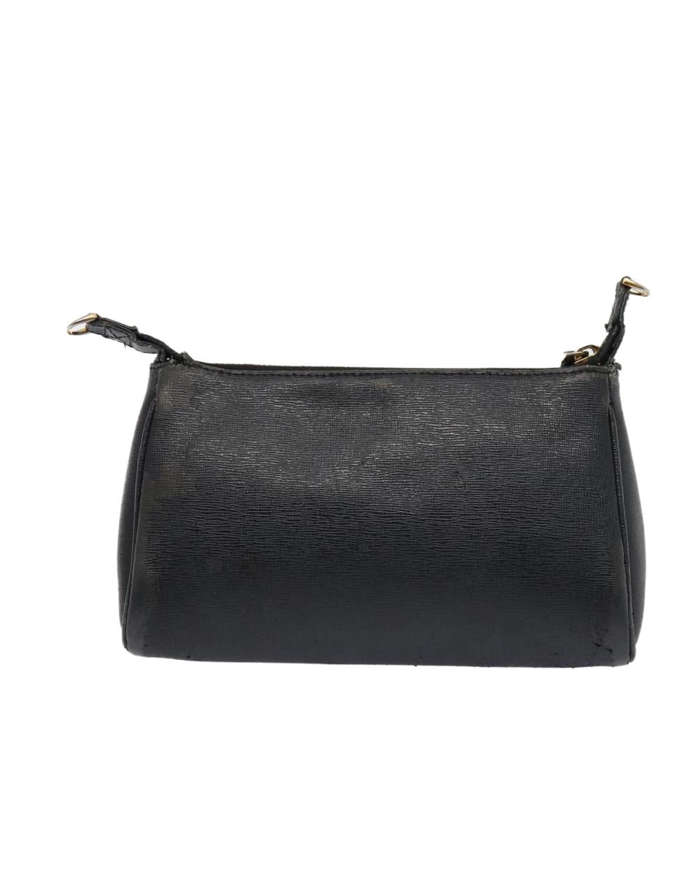 Navy Leather Fendi Shoulder Bag