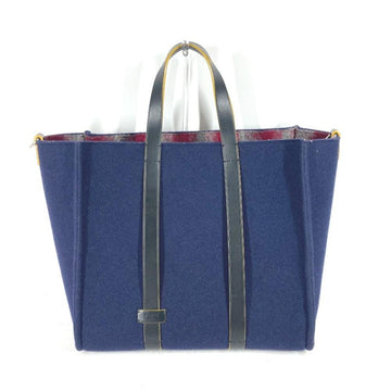 Navy Wool Fendi Tote