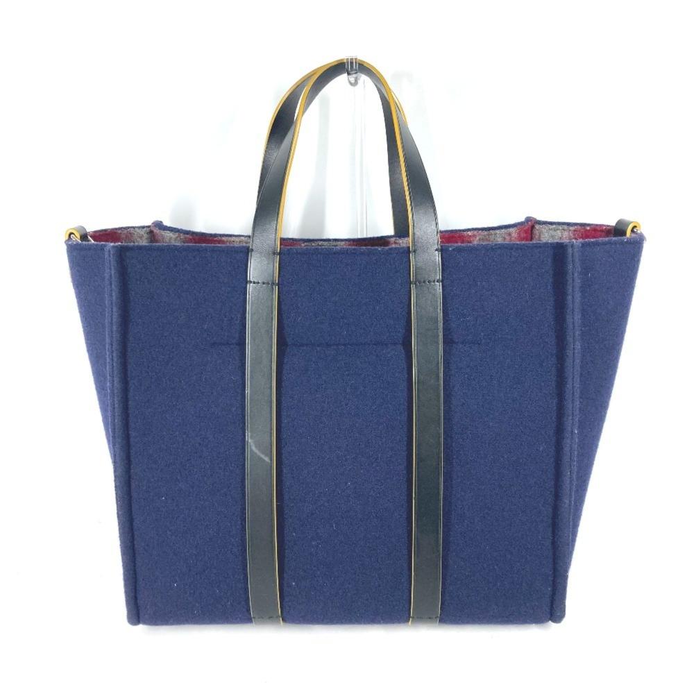 Navy Wool Fendi Tote