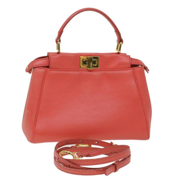 Orange Leather Fendi Peekaboo
