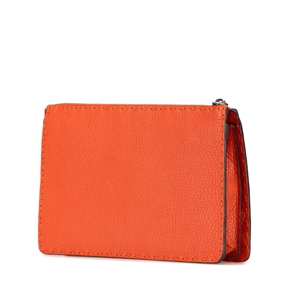 Orange Leather Fendi Clutch