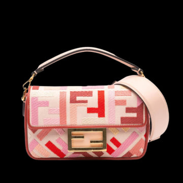 Pink Canvas Fendi Baguette