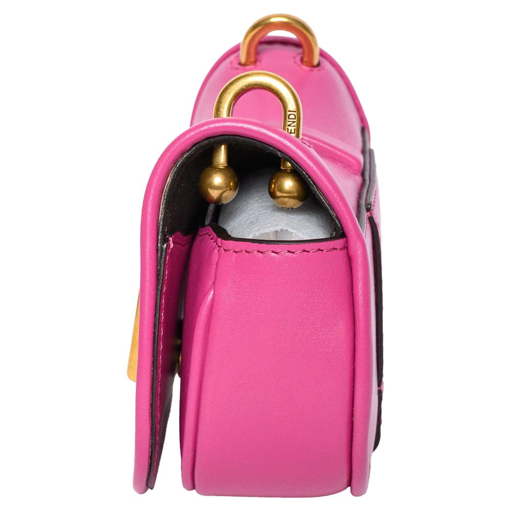 Pink Leather Fendi Crossbody Bag