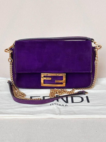 Purple Suede Fendi Baguette