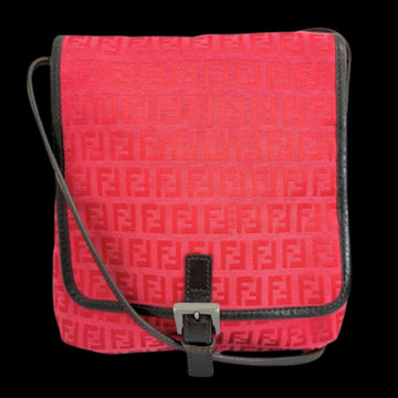 Red Canvas Fendi Crossbody Bag