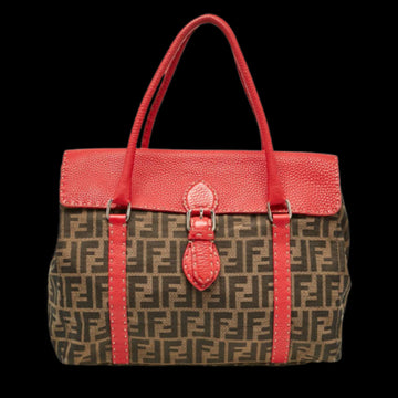 Red Canvas Fendi Tote