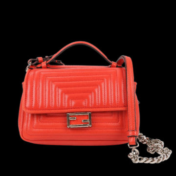 Red Leather Fendi Baguette