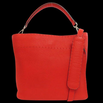 Red Leather Fendi Handbag
