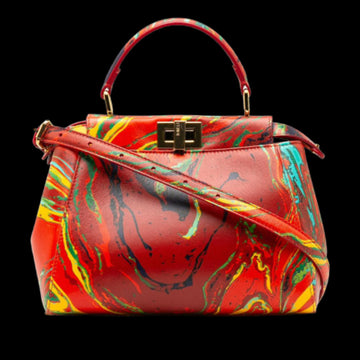 Red Leather Fendi Peekaboo